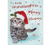 Piccadilly Greetings Cute Christmas Card Granddaughter - 8 x 6 inches