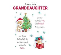 Piccadilly Greetings Cute Christmas Card Granddaughter - 9 x 6 inches