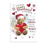 Piccadilly Greetings Cute Christmas Card Husband - 9 x 6 inches - Regal Publishing