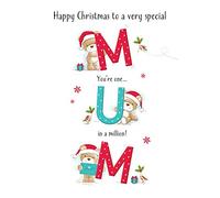 Piccadilly Greetings Cute Christmas Card Mum - 9 x 6 inches