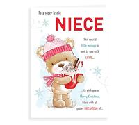 Piccadilly Greetings Cute Christmas Card Niece - 9 x 6 inches
