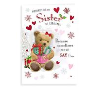 Piccadilly Greetings Cute Christmas Card Sister - 9 x 6 inches - Regal Publishing, C85444