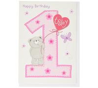 Piccadilly Greetings Cute Juvenile Birthday Card Age 1 F - 7 x 5 inches, A10437,Red