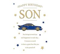 Piccadilly Greetings FANTASTIC RACING PORSCHE LOVELY WORDED SON BIRTHDAY GREETING CARD