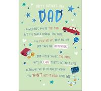 Piccadilly Greetings Father's Day Card, A Wording Message to Dad - 9 x 6 inches