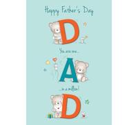 Piccadilly Greetings Father's Day Card, Dad You are One In a Million - 9 x 6 inches