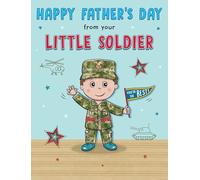 Piccadilly Greetings Father's Day Card, From your Little Soldier You are The Best - 8 x 6 inches