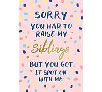 Piccadilly Greetings Funny Mother's Day Card Siblings - 7 x 5 inches, Pink