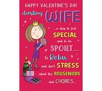 Piccadilly Greetings Funny Valentine's Day Card Darling Wife - 9 x 6 inches