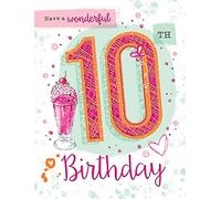 Piccadilly Greetings Girl Age 10 Wonderful 10th Birthday Card - Ice Cream Sundae
