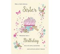 Piccadilly Greetings GORGEOUS GLITTER COATED FOR A VERY SPECIAL SISTER BIRTHDAY GREETING CARD