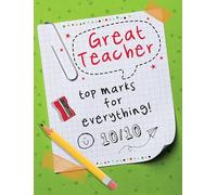 Piccadilly Greetings Great Teacher Top Marks Thank You Teacher Card - 8 x 6 inches