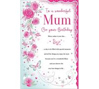 Piccadilly Greetings Group Ltd Birthday Card Mum - 12 x 8 inches - Regal Publishing, Pink