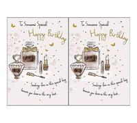 Piccadilly Greetings Group Ltd GORGEOUS GLITTER COATED TO SOMEONE SPECIAL BIRTHDAY GREETING CARD, White, 7 x 5 (Pack of 2)