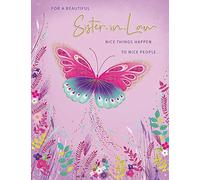 Piccadilly Greetings Group Ltd Modern Birthday Card Sister in Law - 8 x 6 inches, A11715, Lavender