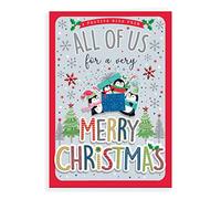 Piccadilly Greetings Group Ltd Regal Publishing Modern Christmas Card from All of US - 9 x 6 inches