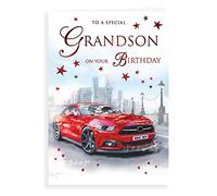 Piccadilly Greetings Group Ltd Regal Publishing Traditional Birthday Card Grandson - 9 x 6 inches,Grey