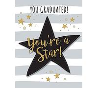 Piccadilly Greetings Group Ltd Sloane Graphics Male/Female Graduation Congratualtions Card, grey white black gold