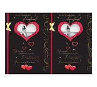 Piccadilly Greetings Group Ltd Traditional Birthday Card Husband - 10 x 7 inches - Piccadilly Greetings,Black (Pack of 2)