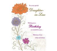 Piccadilly Greetings Group Ltd WONDERFUL COLOURFUL TO A VERY SPECIAL DAUGHTER-IN-LAW BIRTHDAY GREETING CARD,beige|orange|red|brown,9 x 6