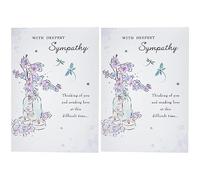 Piccadilly Greetings Group Ltd WONDERFULLY WORDED WITH DEEPEST SYMPATHY GREETING CARD, 7 x 5, white|grey|black (Pack of 2)