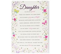 Piccadilly Greetings Heartfelt Wishes Sentimental Birthday Card Daughter - Regal Publishing C80679, white|peach|beige|pink|green, 9 x 6 inches
