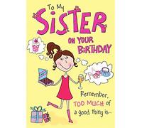 Piccadilly Greetings Humour Birthday Card Sister - 9 x 6 inches