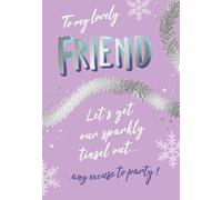 Piccadilly Greetings Humour Christmas Card, Friend, Tinsel - 7 x 5 inches