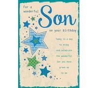 Piccadilly Greetings LOVELY COLOURFUL 5 VERSE LOVELY WORDS A WONDERFUL SON BIRTHDAY GREETING CARD