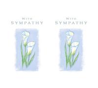 Piccadilly Greetings LOVELY WHITE FLOWERS WITH SYMPATHY GREETING CARD (Pack of 2)