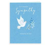 Piccadilly Greetings Luxury Beautiful Contemporary Deepest Sympathy Card - 8 x 6 inches - Koko Designs K70073,White