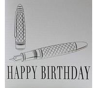 Piccadilly Greetings Luxury Beautiful Contemporary Pen Birthday Card - 160 mm Sq - Koko Designs