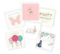 Piccadilly Greetings Luxury Square Birthday Cards Multipack | Pack of 6 assorted Birthday Cards | 19 x 14.5 cm | Includes White Envelopes | Made in UK