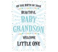 Piccadilly Greetings Modern Baby Card Birth of Grandson - 7 x 5 inches, A11841