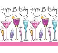 Piccadilly Greetings Modern Birthday Card Birthday - 7 x 5 inches,blue|grey|pink|peach (Pack of 2)