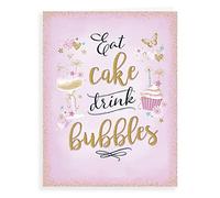 Piccadilly Greetings Modern Birthday Card Cupcakes on violet - 8 x 6 inches