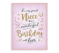Piccadilly Greetings Modern Birthday Card Niece - 8 x 6 inches