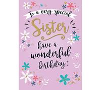 Piccadilly Greetings Modern Birthday Card Sister - 9 x 6 inches