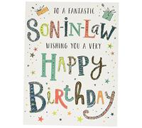 Piccadilly Greetings Modern Birthday Card Son in Law - 8 x 6 inches - Regal Publishing,Light Grey