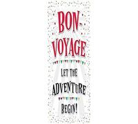 Piccadilly Greetings Modern Bon Voyage Card - 7 x 5 inches, A11851, beige|black|white|red|grey