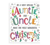 Piccadilly Greetings Modern Christmas Card Auntie & Uncle - 8 x 6 inches - Regal Publishing, C85363