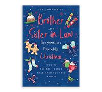 Piccadilly Greetings Modern Christmas Card Brother & Sister in Law - 9 x 6 inches (A41282)