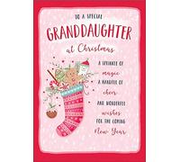 Piccadilly Greetings Modern Christmas Card Granddaughter - 9 x 6 inches