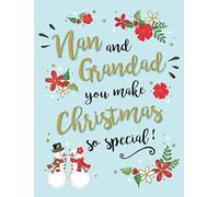 Piccadilly Greetings Modern Christmas Card Nan & Grandad - 8 x 6 inches