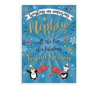 Piccadilly Greetings Modern Christmas Card Nephew - 9 x 6 inches, A41336