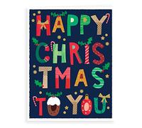 Piccadilly Greetings Modern Christmas Card Open - 8 x 6 inches