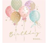 Piccadilly Greetings Modern Luxury Birthday Card, Pastel balloons - 160 mm sq