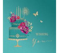 Piccadilly Greetings Modern Luxury Birthday Card, Tier Cake - 160 mm sq