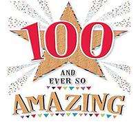 Piccadilly Greetings Modern Milestone Age Birthday Card 100th - 7 x 5 inches