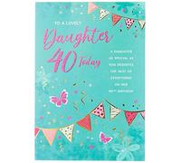 Piccadilly Greetings Modern Milestone Age Birthday Card 40th Daughter - 9 x 6 inches - Regal Publishing